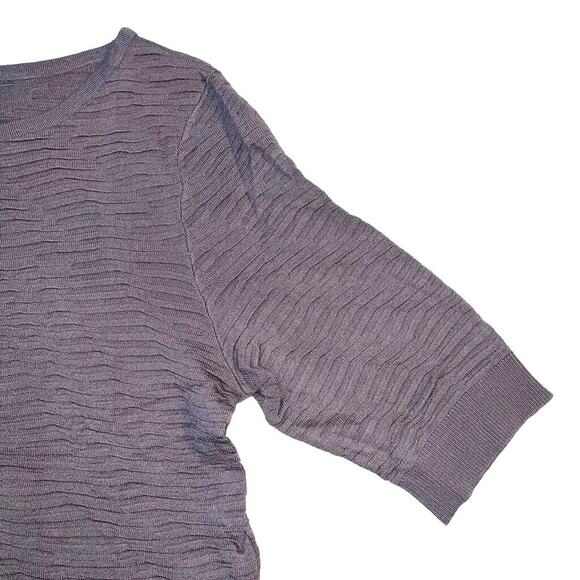 Calvin Klein Jeans Womens Pullover Sweater Textured Knit Short Sleeve Gray Large - Picture 8 of 14